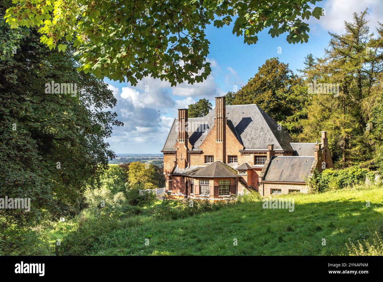 Frankreich, Nord, Saint Jans Cappel, Villa Marguerite Yourcenar oder Villa du Mont Noir, Herrenhaus im neormannischen Stil Stockfoto