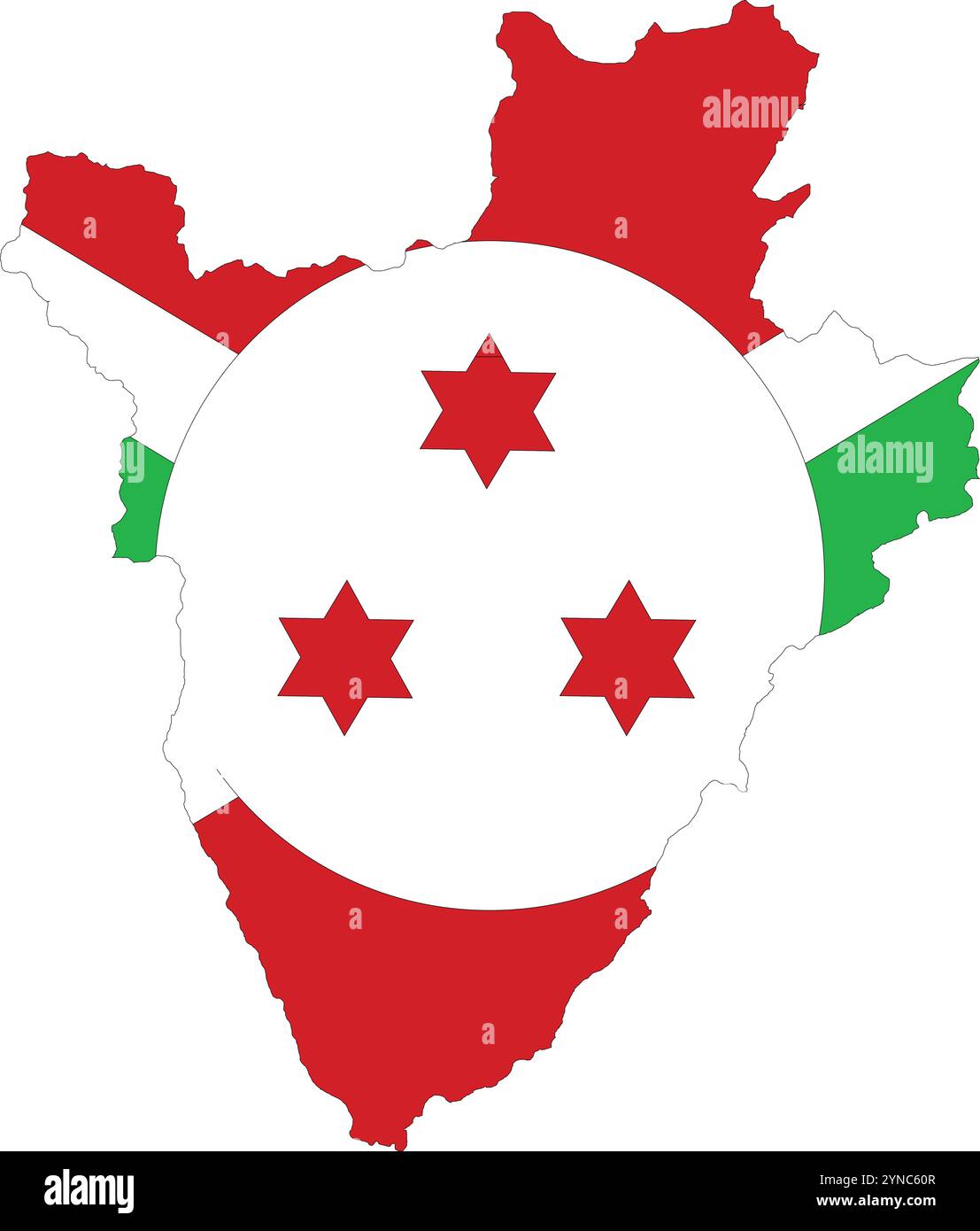 Burundi Flagge in Karte, Burundi Karte mit Flagge, Land Karte, Burundi Karte mit Flagge, Nation Flagge Burundi Stock Vektor