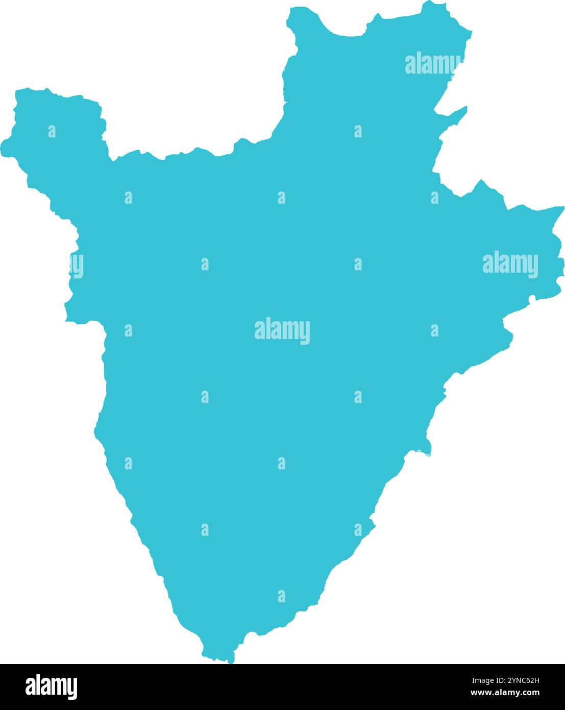 Burundi KARTE in Blau, Country Map, Burundi, Grenzkarte, Grenzlinie von Burundi, geografische Karte Stock Vektor