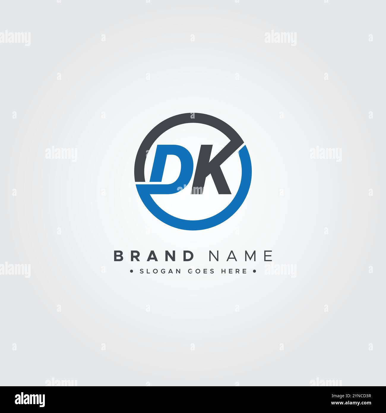 Vektorvorlage für Anfangsbuchstaben DK-Logo – elegantes Monogramm-Logo für Buchstaben D und K Stock Vektor