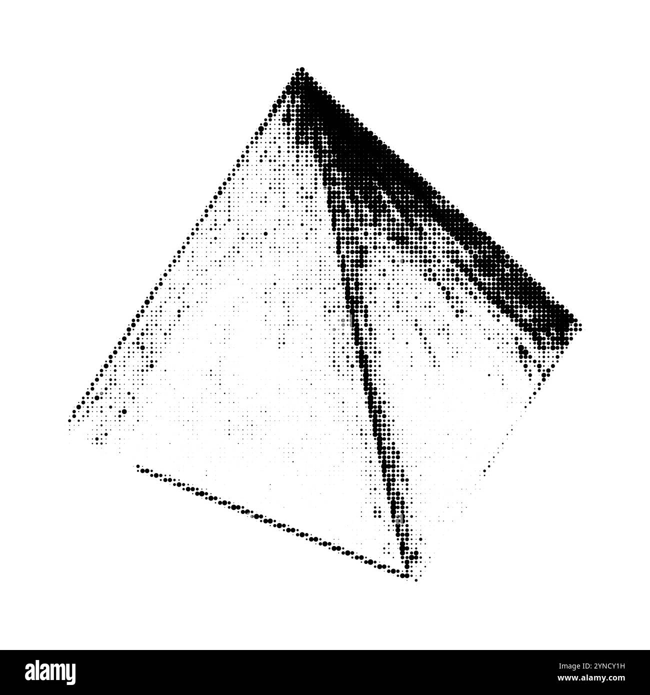 3D handgezeichnete geometrische Form. Gepunktete Pyramide Stock Vektor