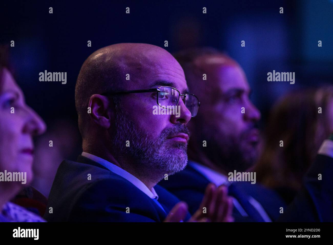 Madrid, Spanien. November 2024. Francisco Martin, Delegierter der spanischen Regierung in der Gemeinschaft Madrid, anlässlich der Einweihung der institutionellen Veranstaltung anlässlich des 25N, des Internationalen Tages zur Beseitigung der Gewalt gegen Frauen, der vom spanischen Gleichstellungsministerium organisiert wurde. Quelle: SOPA Images Limited/Alamy Live News Stockfoto