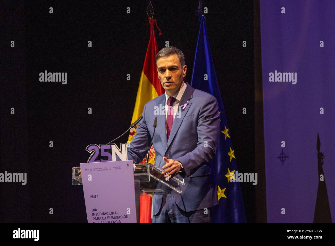 Madrid, Spanien. November 2024. Während der Eröffnung der institutionellen Veranstaltung anlässlich des 25N, des Internationalen Tages zur Beseitigung der Gewalt gegen Frauen, organisiert vom Ministerium für Gleichstellung Spaniens. Quelle: D. Canales Carvajal/Alamy Live News Stockfoto