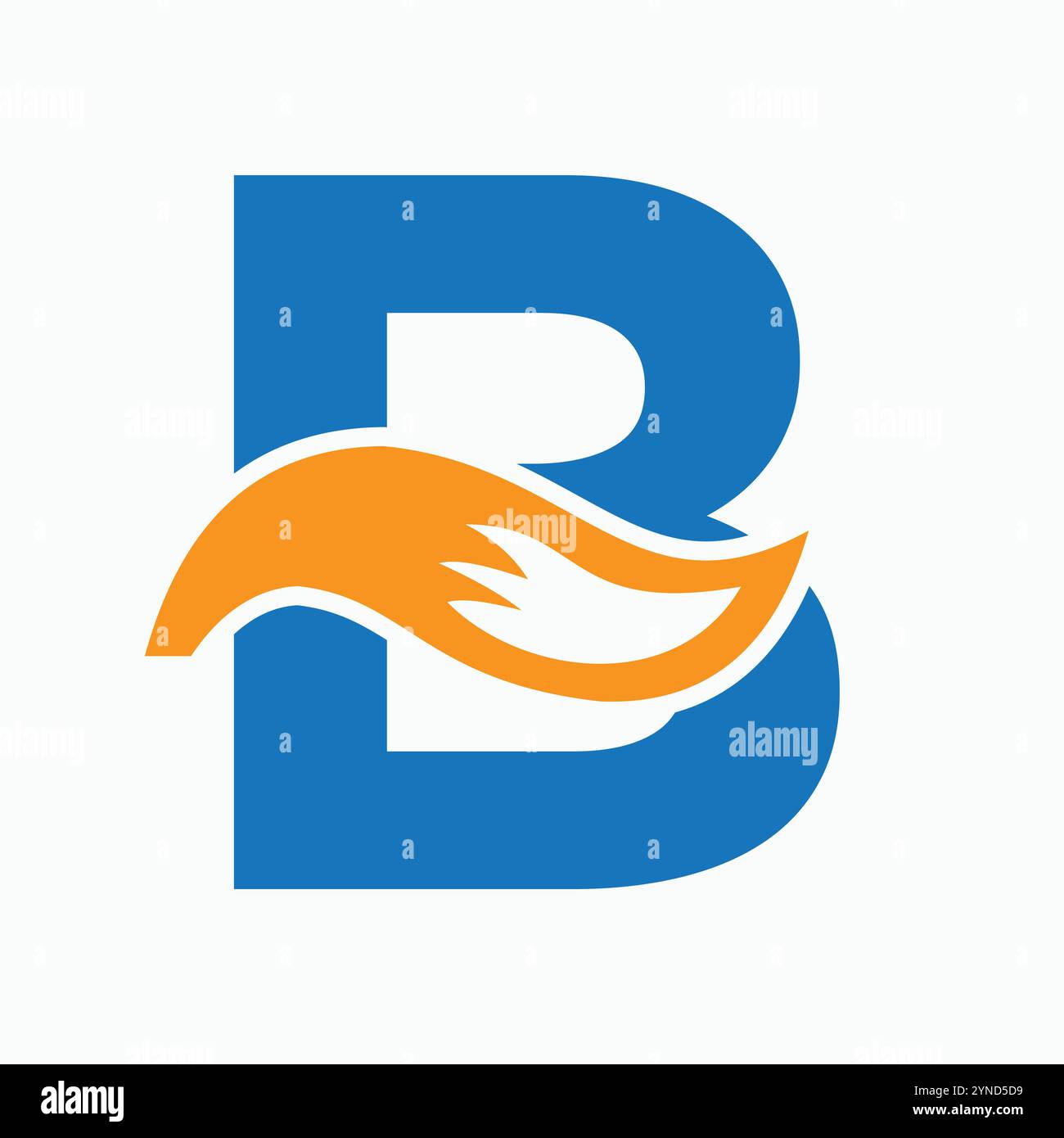 Anfangsbuchstabe B Fox Logo Design Konzept mit Fox Tail Symbol Stock Vektor