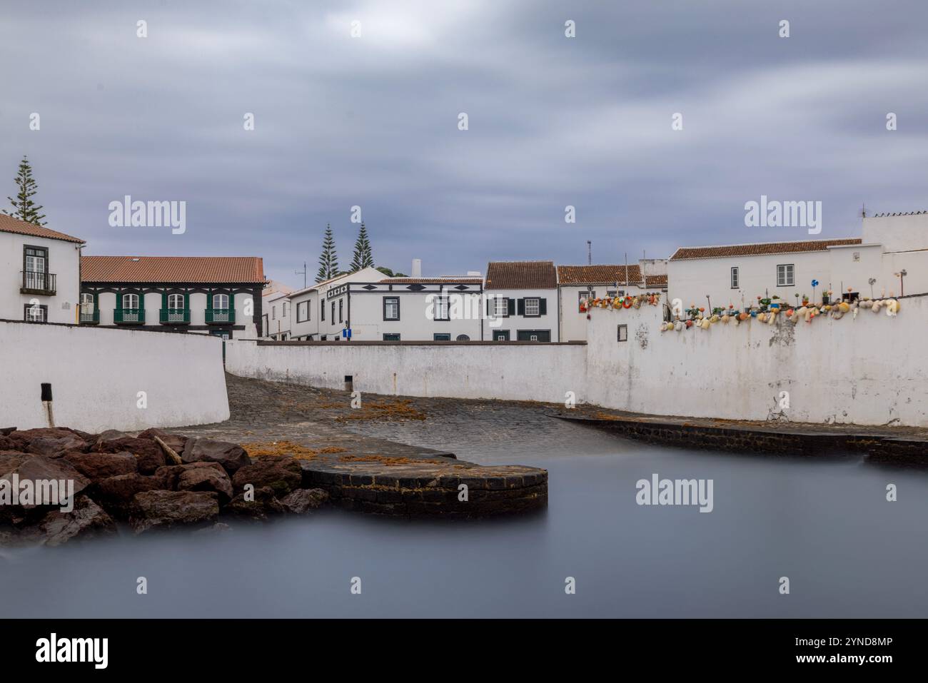 Santa Cruz da Graciosa ist die größte städtebauliche Siedlung auf der Insel Graciosa auf den Azoren. Stockfoto