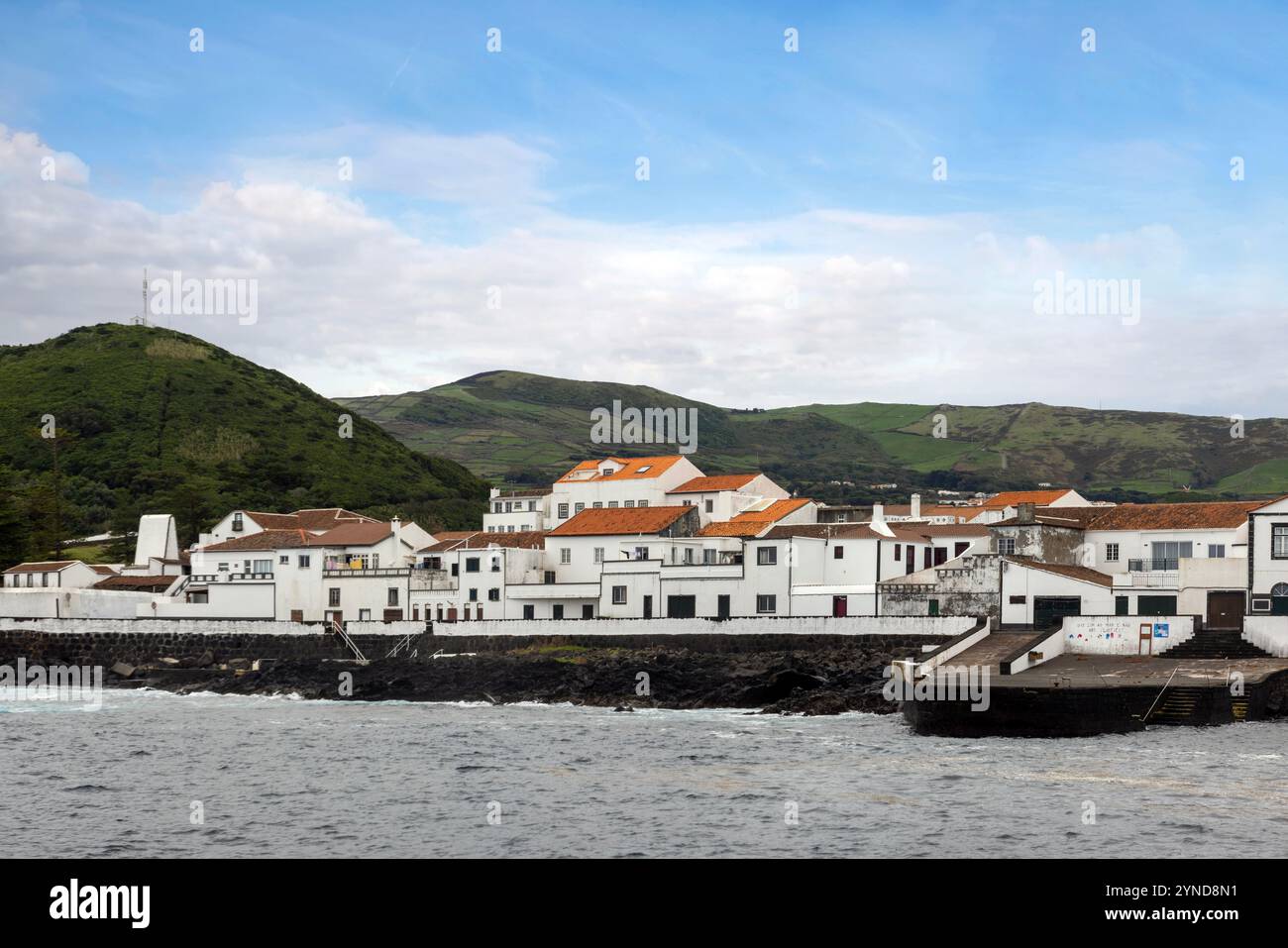 Santa Cruz da Graciosa ist die größte städtebauliche Siedlung auf der Insel Graciosa auf den Azoren. Stockfoto