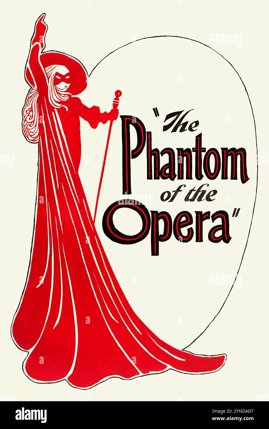 Das Phantom der Oper-Logo (aus dem Film von 1925) kann kostenlos für Ihr eigenes Stück verwendet werden. Stockfoto