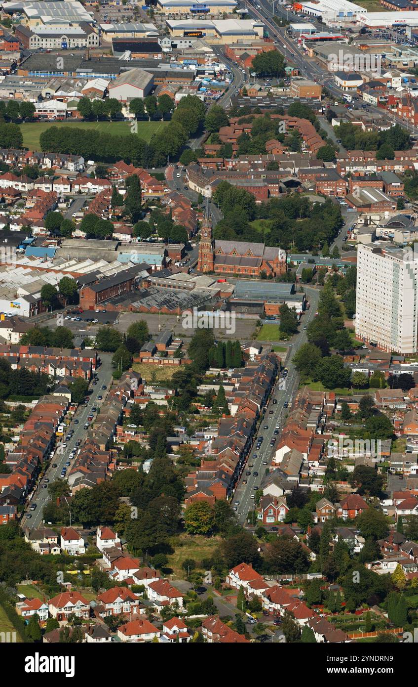 Aus der Vogelperspektive St. Lukes Church Wolverhampton Stockfoto