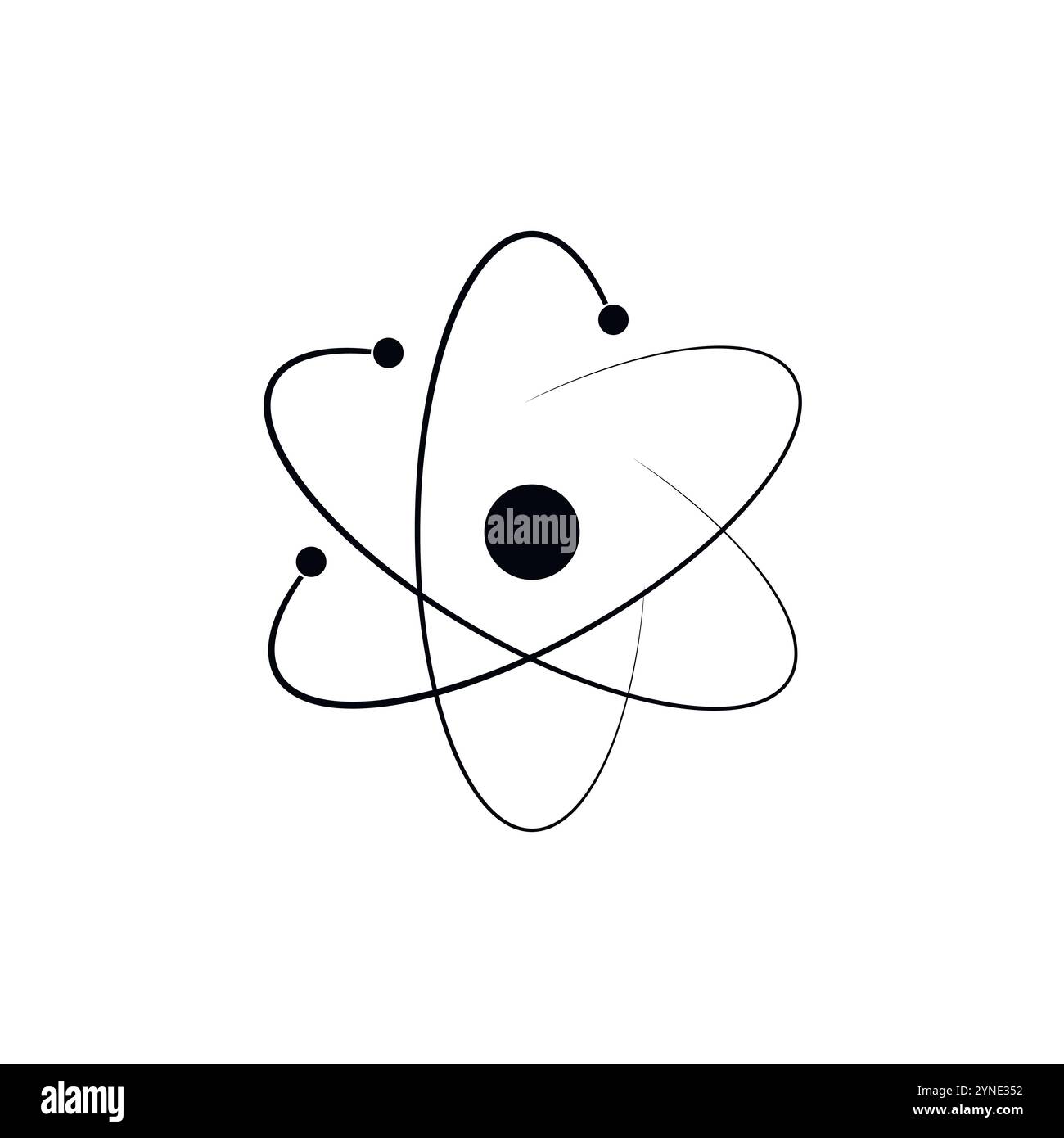 Schematisches Modell eines Atoms. Atom-Symbol. Vektor Stock Vektor