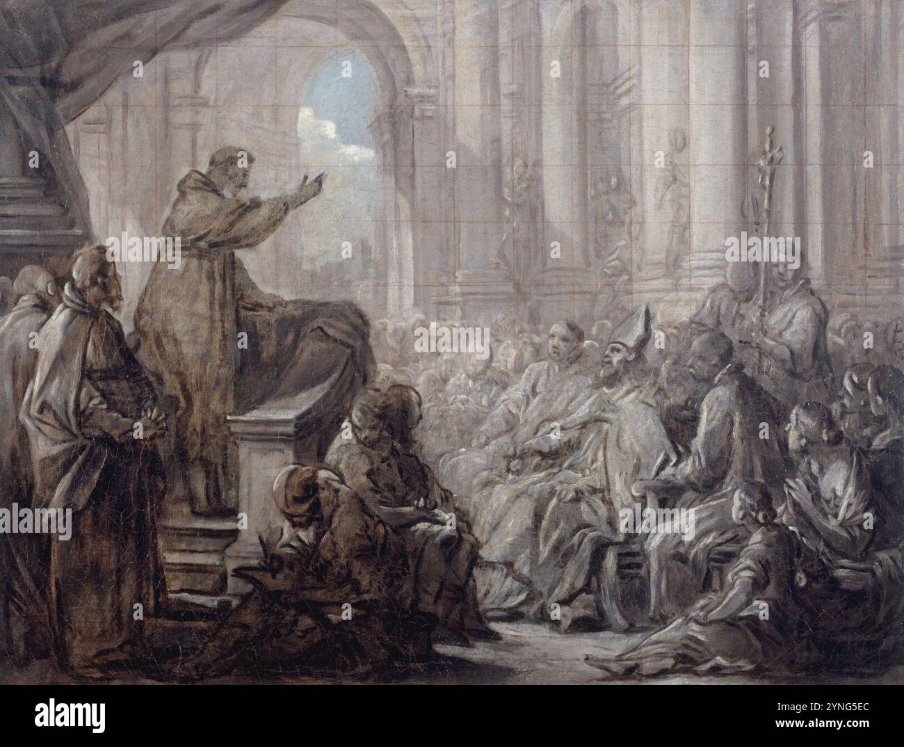 Carle Vanloo - La prédication de saint Augustin devant Valère Esquisse pour le tableau du chœur de l'église de Notre-Dame-des-Victoires - P2647 Stockfoto