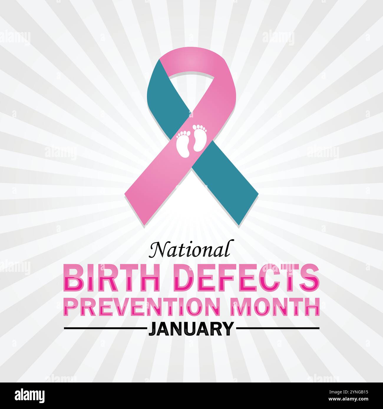 National Birth Defaults Prevention Month. Januar. Urlaubskonzept. Vorlage für Hintergrund, Banner, Karte, Poster mit Textbeschriftung. Stock Vektor