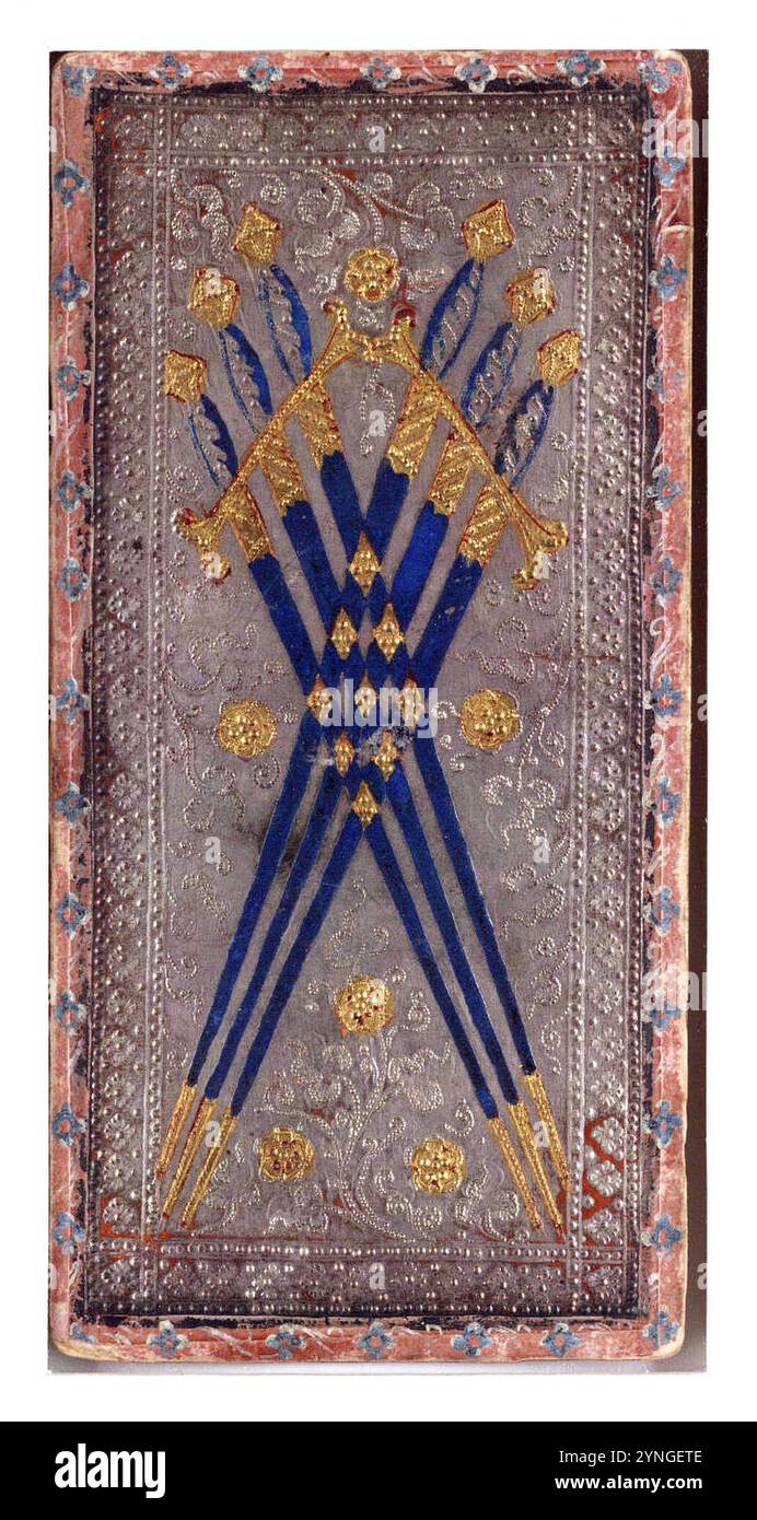 Cary-Yale Tarot Deck - Sechs der Schwerter. Stockfoto