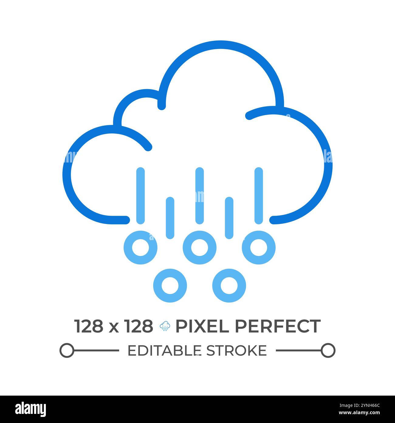 Hagel auf zweifarbiges Liniensymbol Stock Vektor