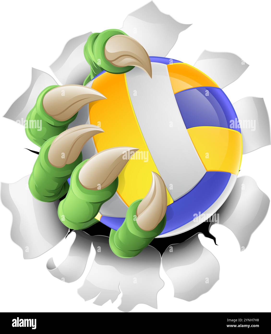 Claw Softball Baseball Ball Dragon Monster Hand Stock Vektor