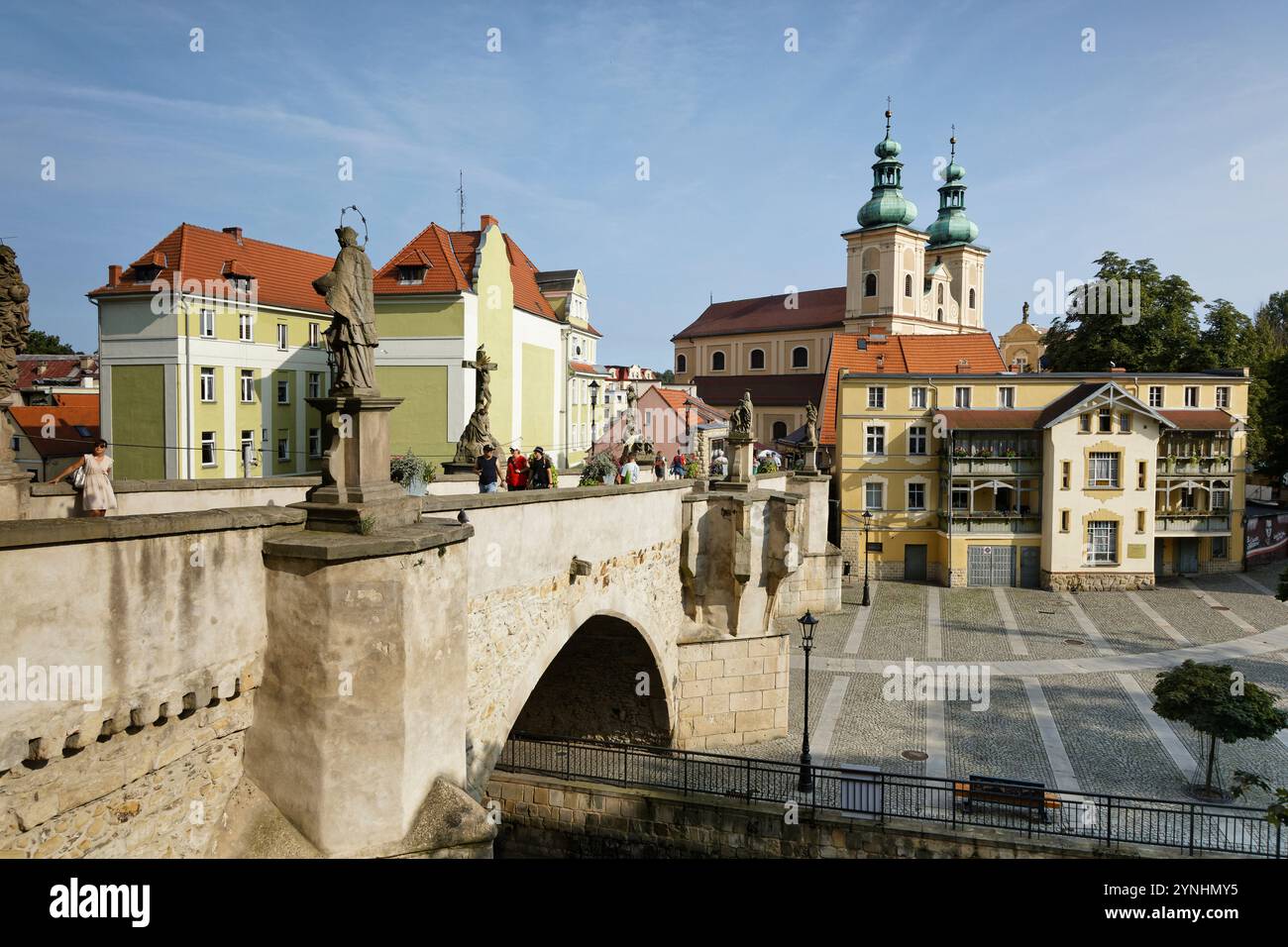 Brückentorbrücke, Most gotycki nad Mlynowka Neisse, Klodzko, Glatz, Niederschlesien, Polen Stockfoto