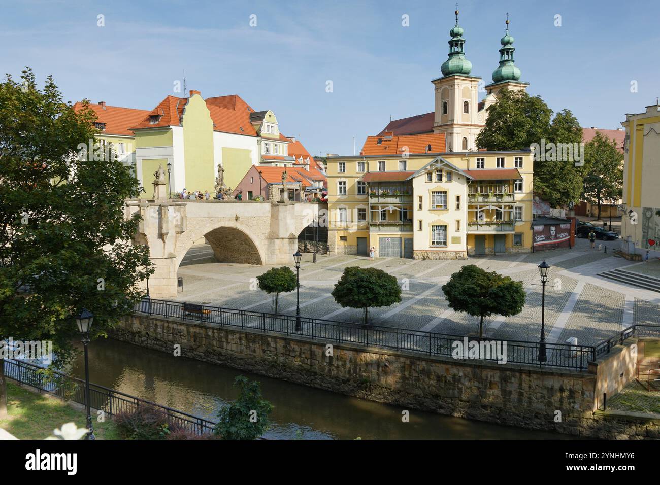 Brückentorbrücke, Most gotycki nad Mlynowka Neisse, Klodzko, Glatz, Niederschlesien, Polen Stockfoto