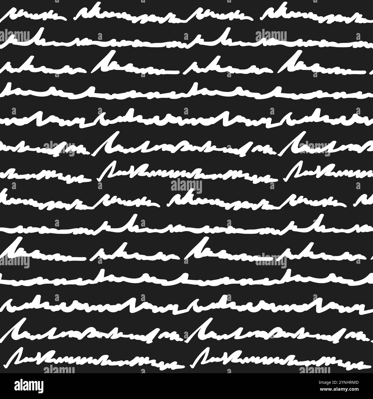 Handgeschriebenes Schwarzweiß-Textmuster Stock Vektor