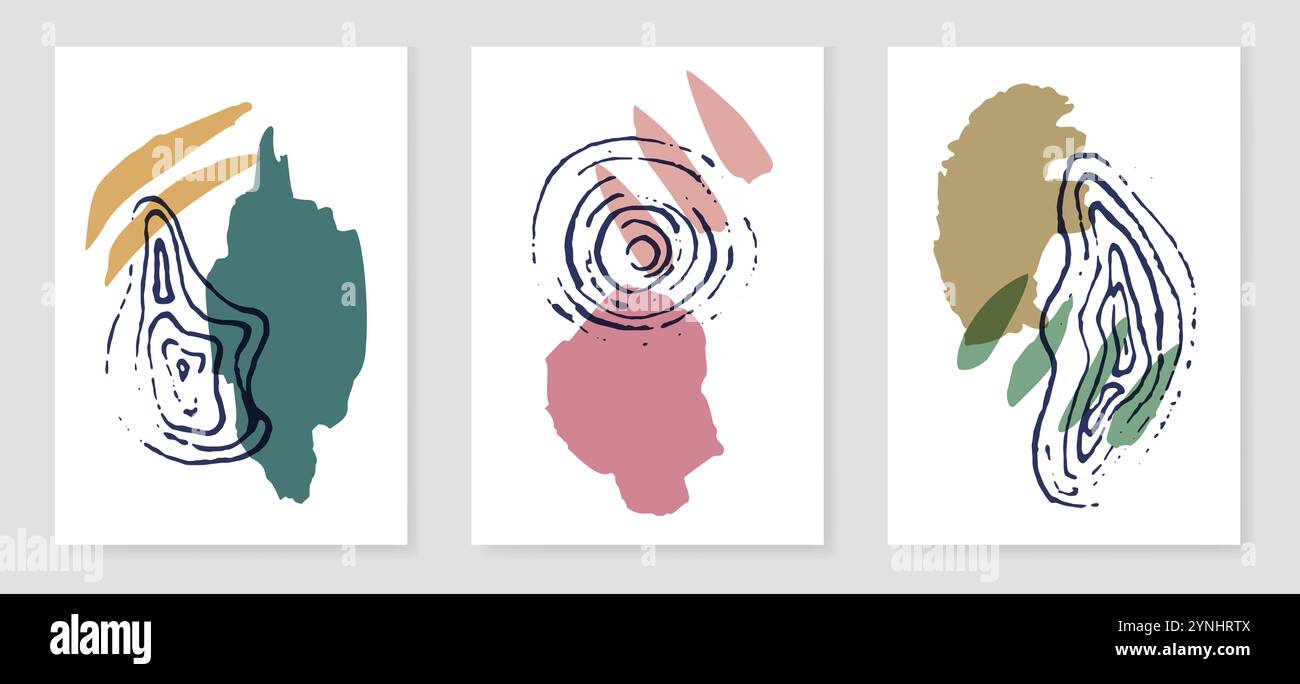 Satz abstrakter Hintergründe mit Farbformen Stock Vektor