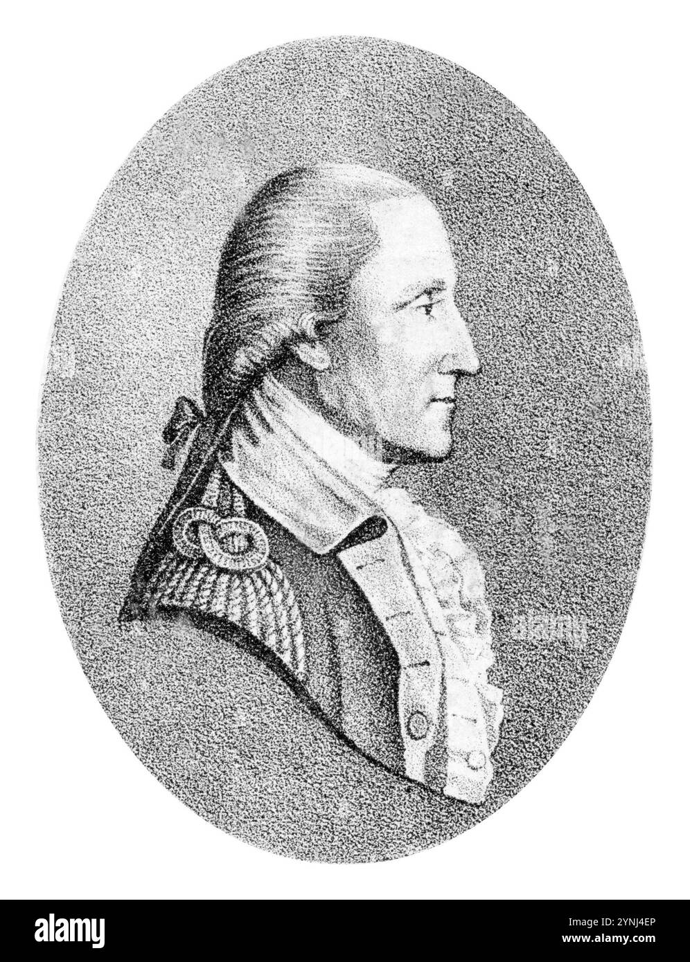 George Washington, Brustporträt, rechtes Profil, Uniform, in Oval - Autor unbekannt, Anfang der 1800er Jahre Stockfoto