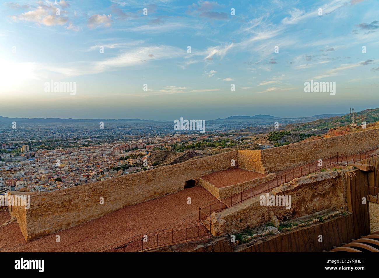 Parador de Lorca, Burg, Castillo de Lorca, Ortsansicht Stockfoto