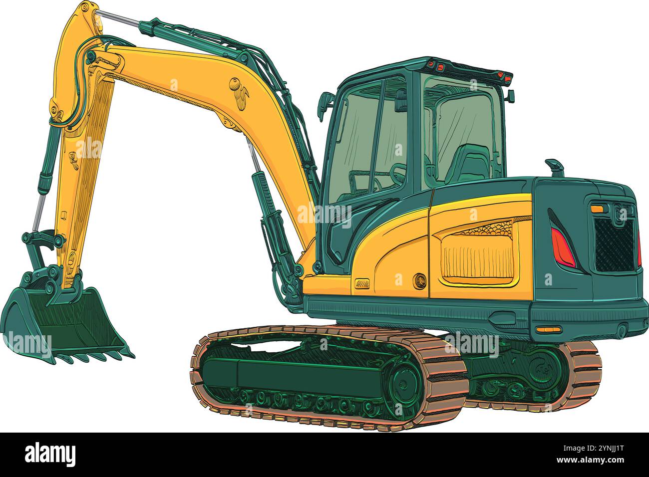 Dieser einzigartige Ansatz für den Bau von Baumaschinen. Stock Vektor