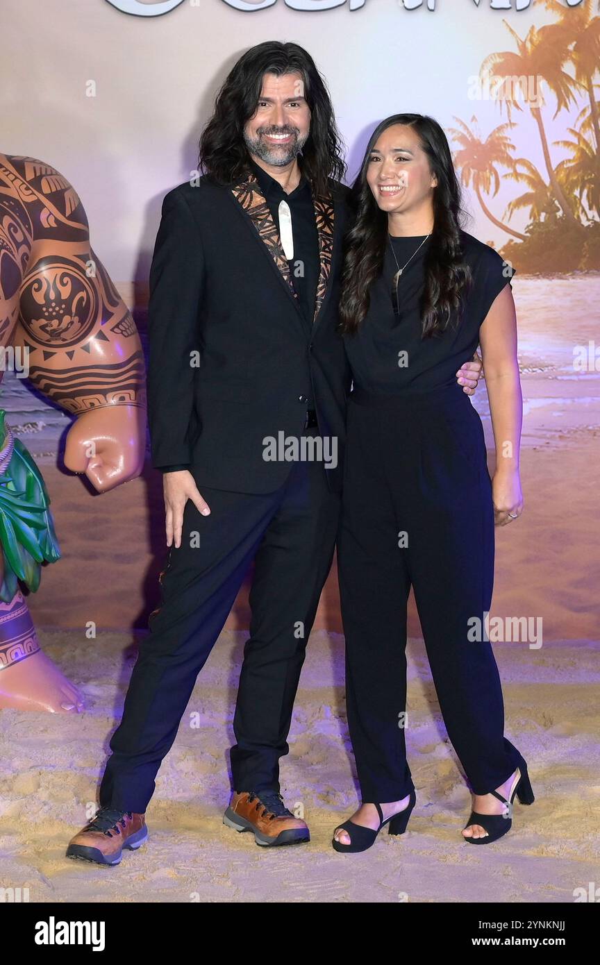 David G. Derrick Jr. und Tiffany Derrick bei der Premiere des Animationsfilms 'Oceania 2 / Vaiana 2 / Moana 2' im Space Cinema Moderno. Rom, 25.11.2024 Stockfoto