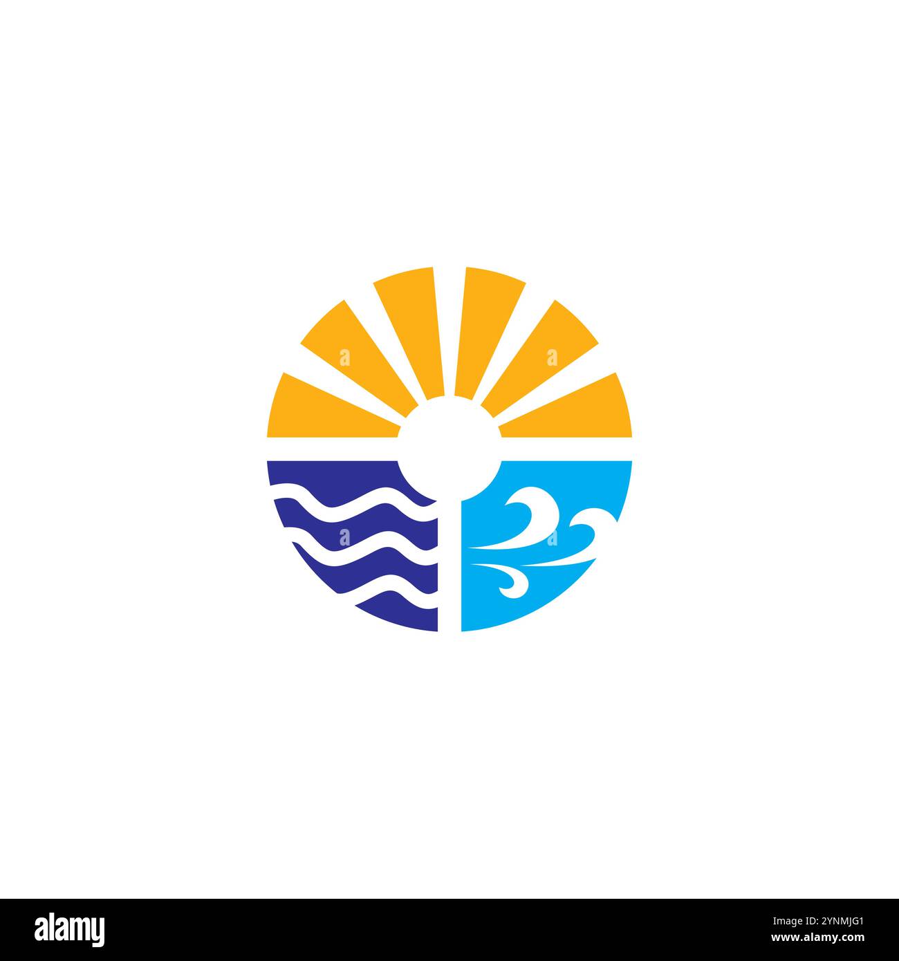 Sonnenenergie Wind Wasser Logo Vektor Illustration Stock Vektor