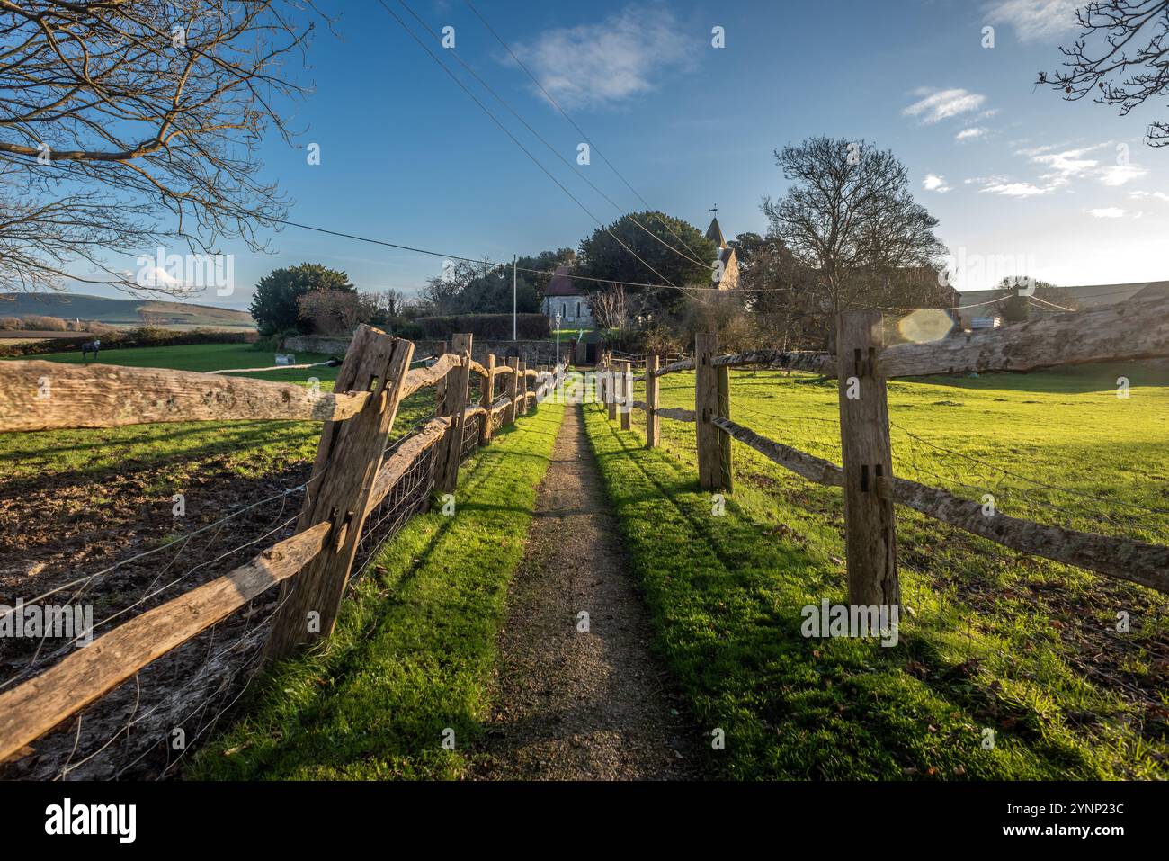 Alciston, 26. November 2024: Alciston Church Stockfoto