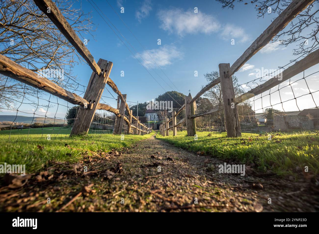 Alciston, 26. November 2024: Alciston Church Stockfoto