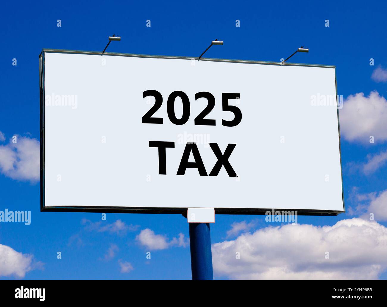 Steuersymbol für Planung 2025 Neujahr. Concept Words 2025 Steuer auf