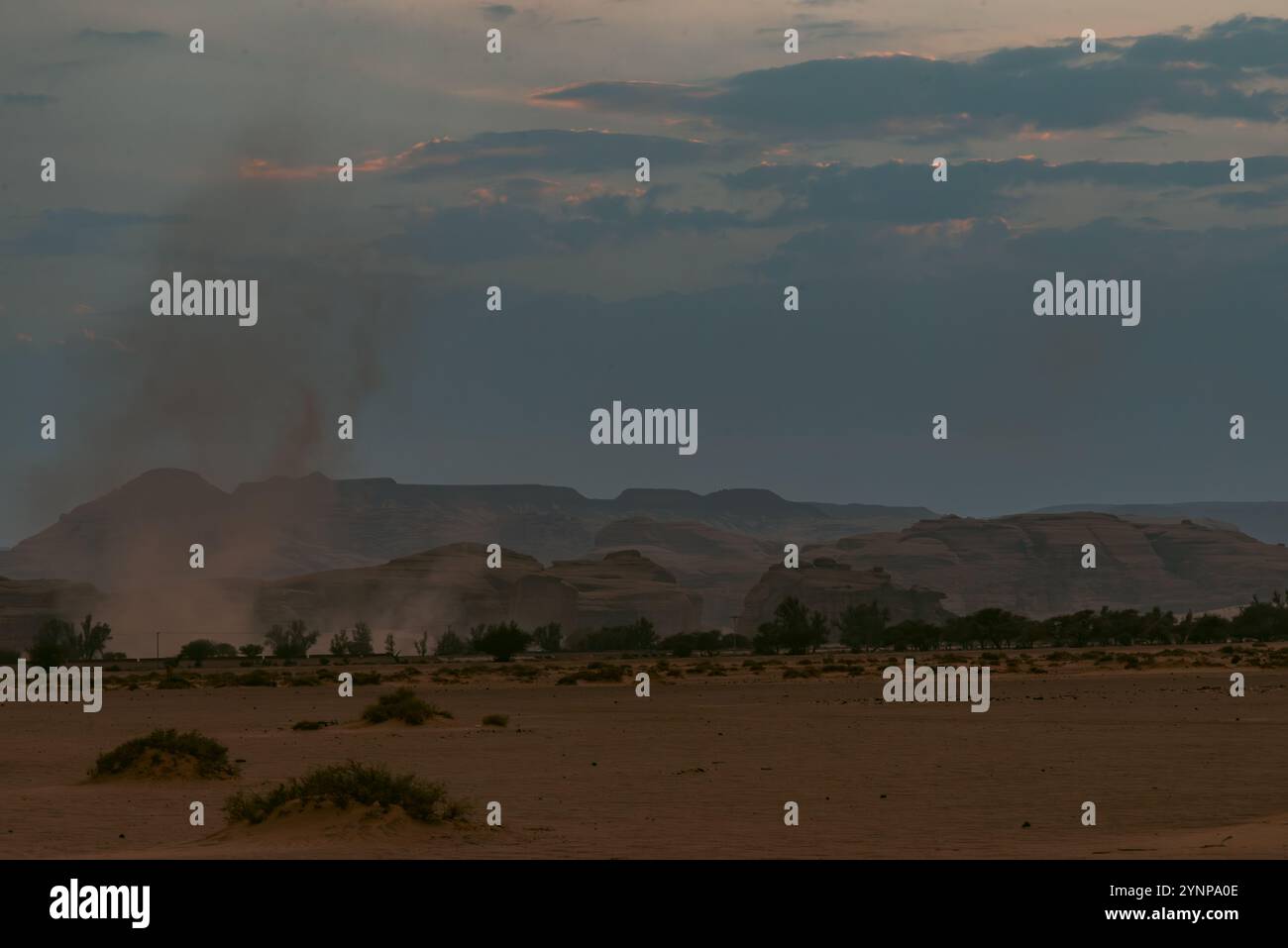 Tabuk Landschaft während Sonnenuntergang Stockfoto