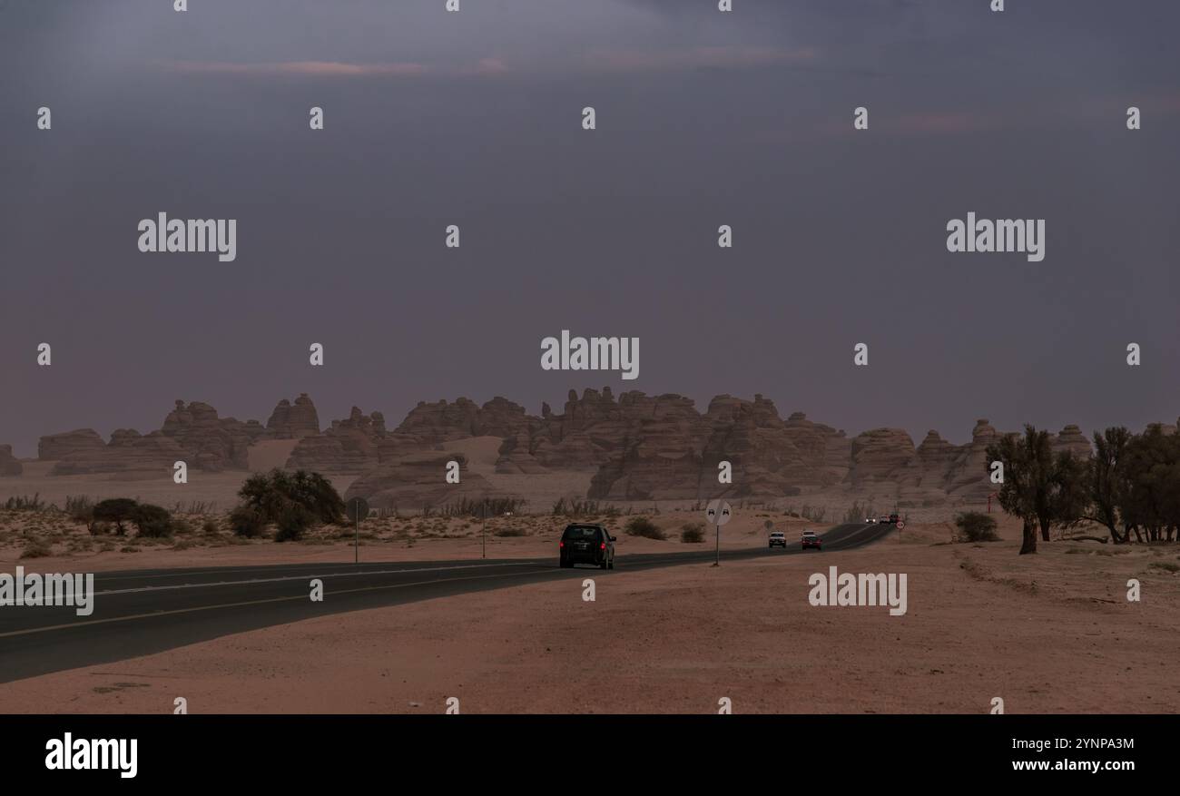 Tabuk Landschaft während Sonnenuntergang Stockfoto