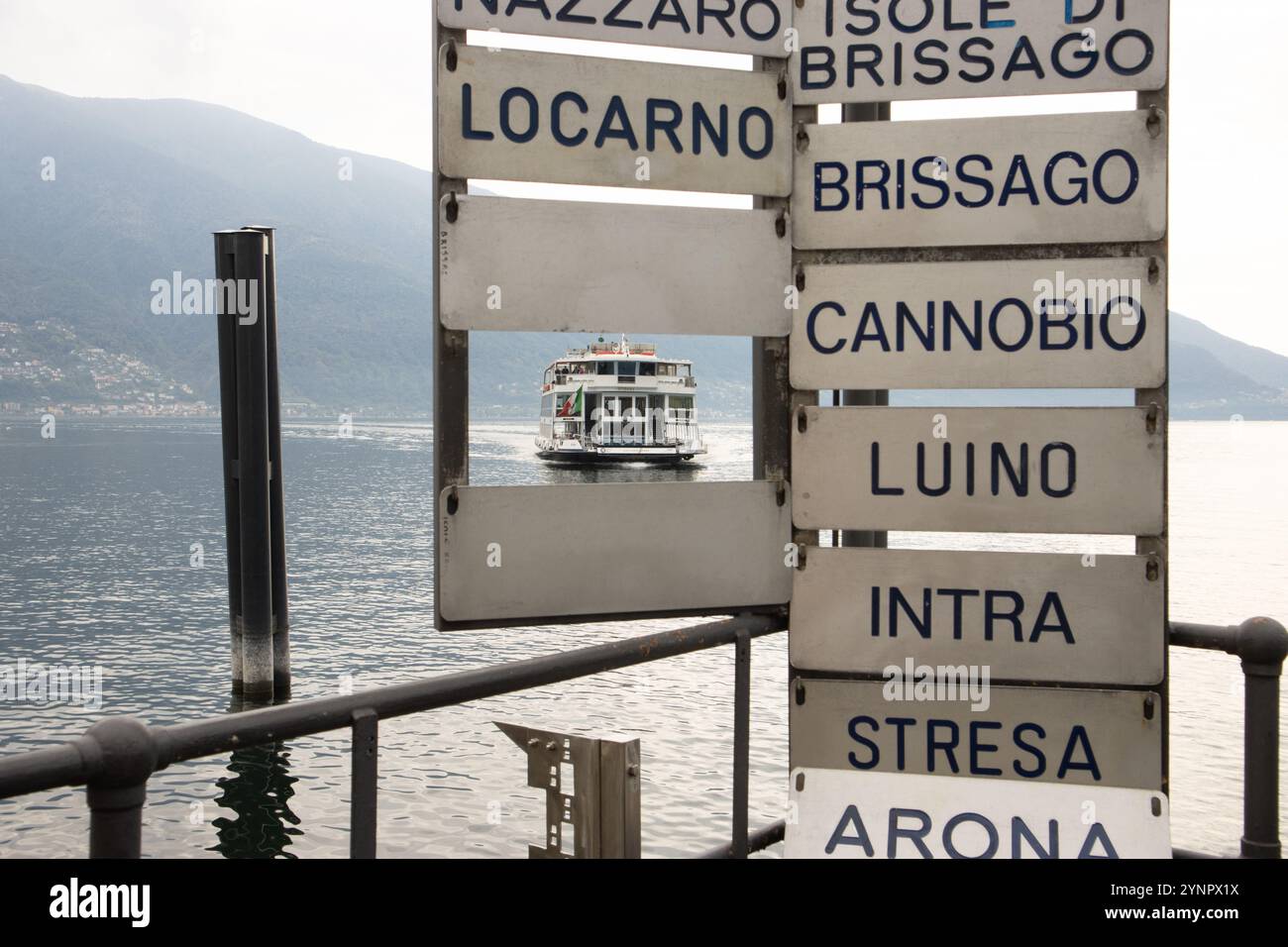 Anlegestelle der Fähre auf dem Ascona Lake Maggiore Stockfoto