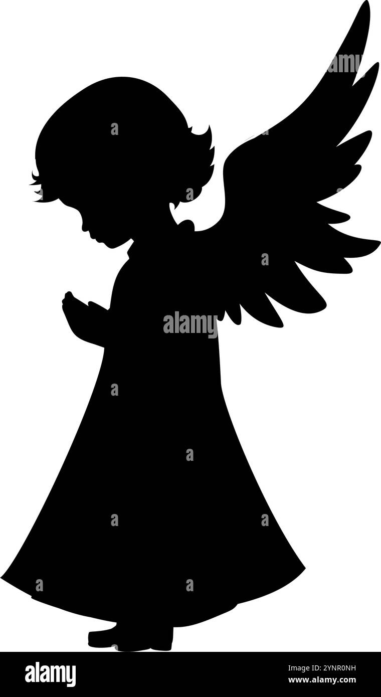 Silhouette eines Engels - Vektorillustration Stock Vektor