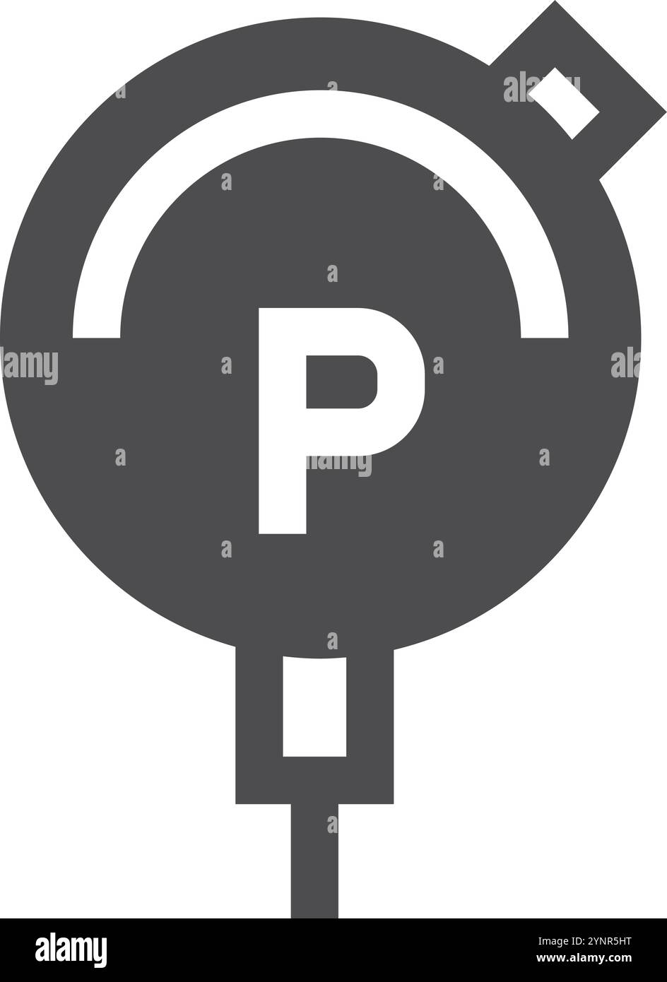 Schwarzes Symbol für Druckeinheit. Symbol für physikalische Messung auf weißem Hintergrund isoliert Stock Vektor