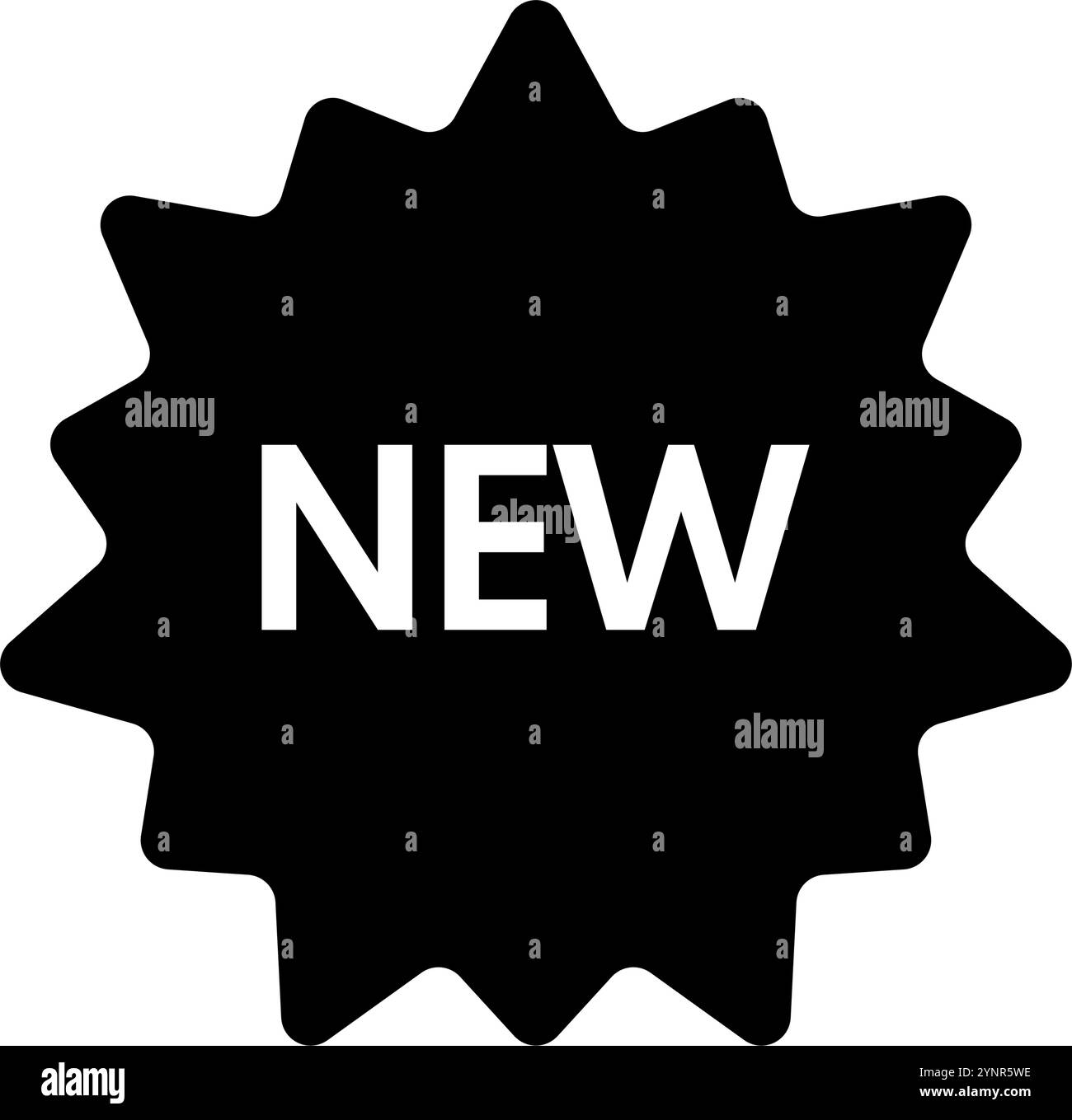 Neues Etikett. Neuer Aufkleber. Stock Vektor