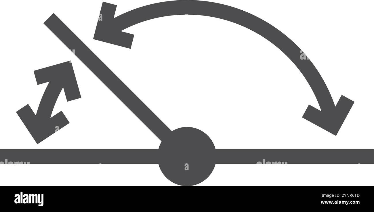 Schwarzes Symbol für Winkelmessung. Symbol für Grad-Einheit auf weißem Hintergrund isoliert Stock Vektor