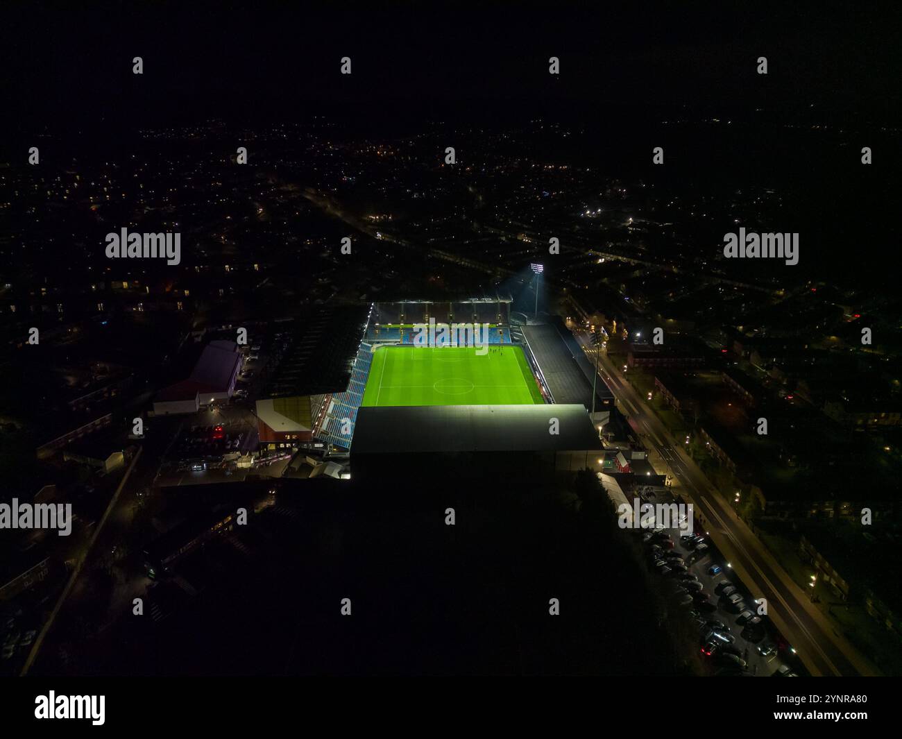 A General Air View of Turf Moor, Home of Burnley, After the Sky Bet Championship Match Burnley vs Coventry City at Turf Moor, Burnley, United Kingdom, 26th November 2024 (Foto: Craig Thomas/News Images) Stockfoto