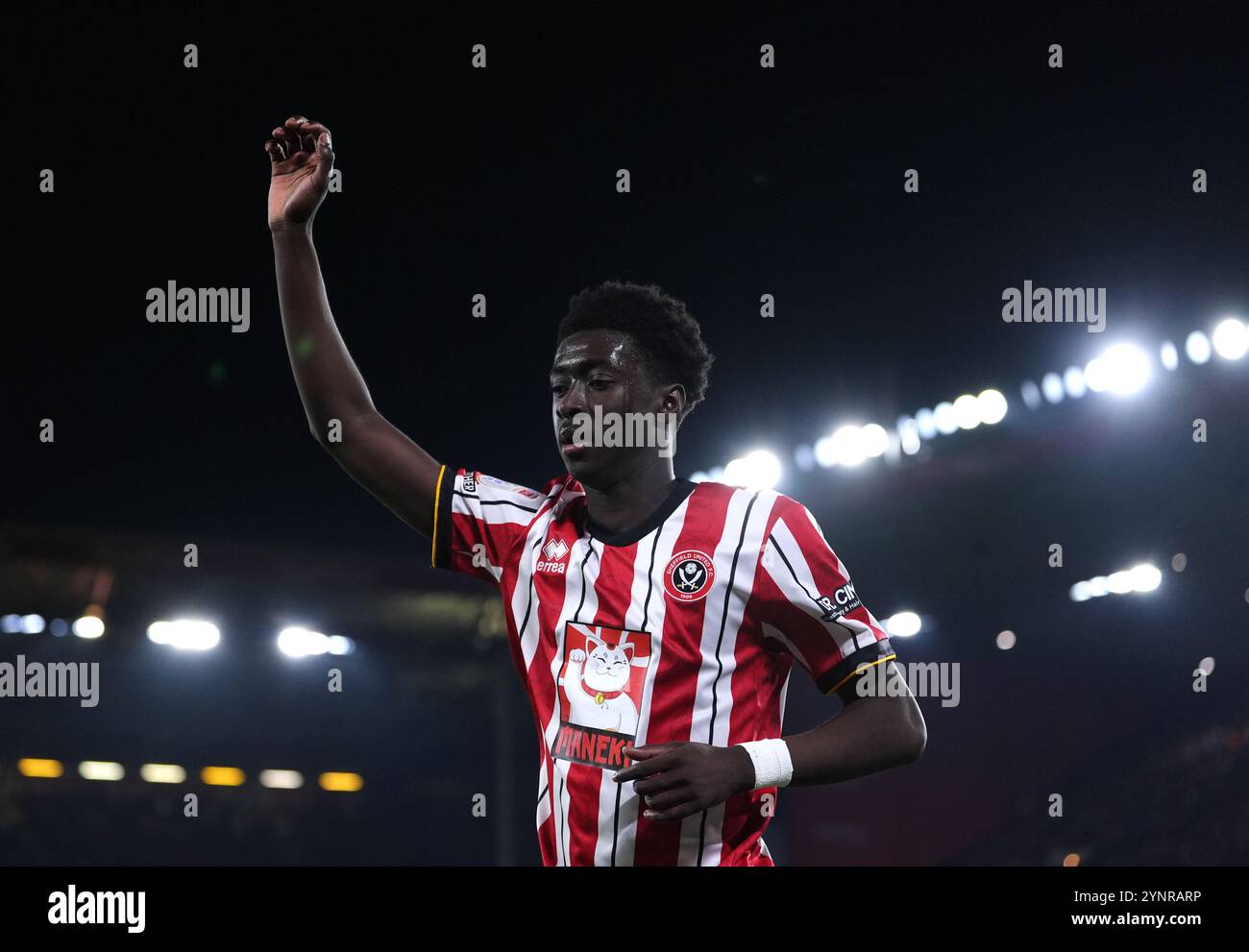 Sheffield United's Jesuran Rak-Sakyi während des Sky Bet Championship Matches in der Bramall Lane, Sheffield. Bilddatum: Dienstag, 26. November 2024. Stockfoto