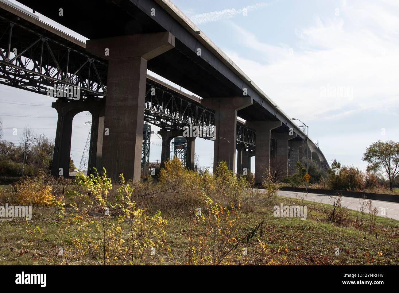 Burlington Bay James N. Allan Skyway Bridge in Hamilton, Ontario, Kanada Stockfoto