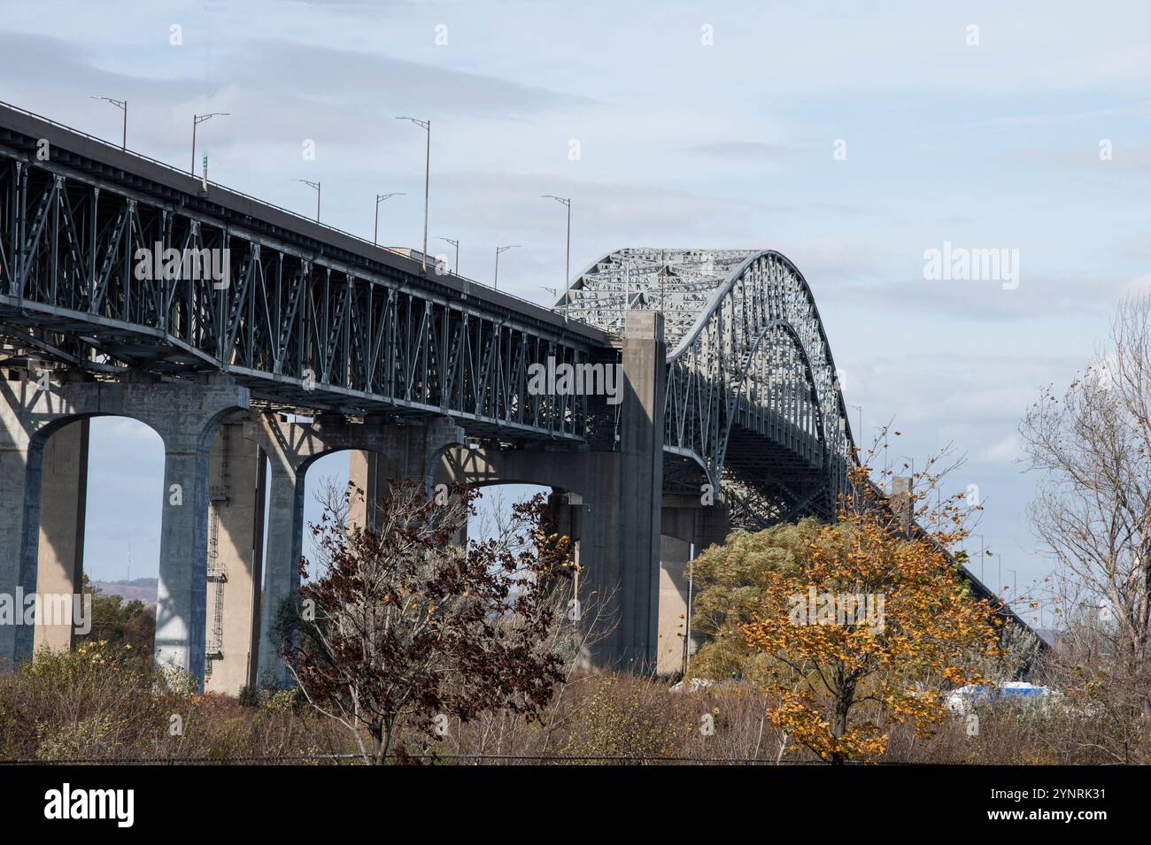 Burlington Bay James N. Allan Skyway Bridge in Hamilton, Ontario, Kanada Stockfoto