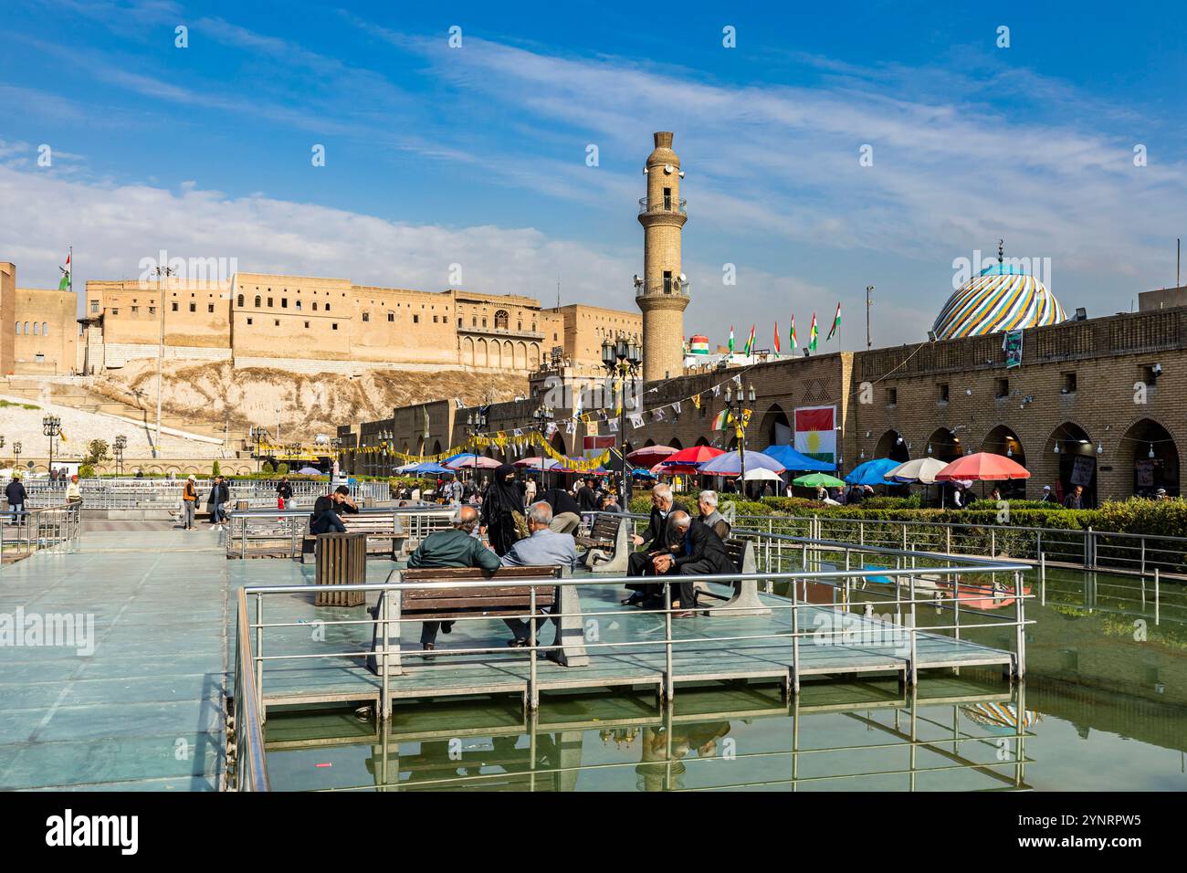 Erbil Zitadelle, Qalat, Hawler, Burgbrunnen und Garten, Shar Park, Hauptstadt Kurdistans, Erbil, Irakisch, naher Osten, Asien Stockfoto