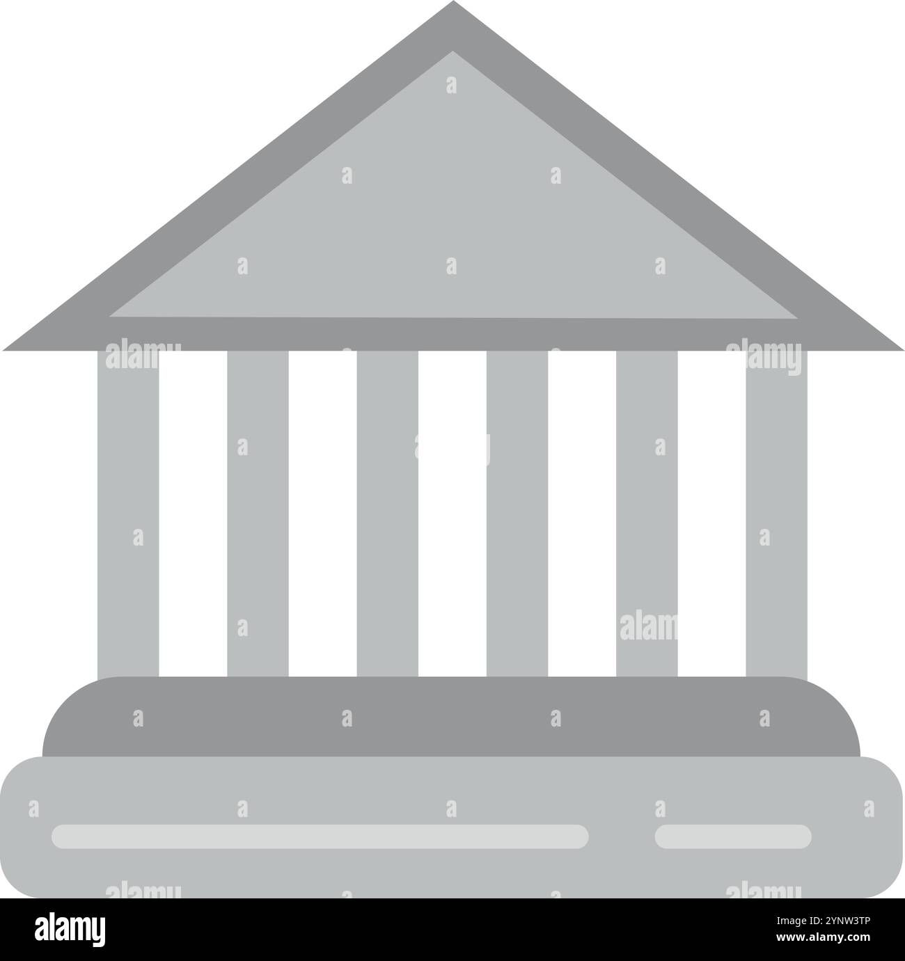 Ein Gebäude mit weißem Dach und grauen Wänden Stock Vektor