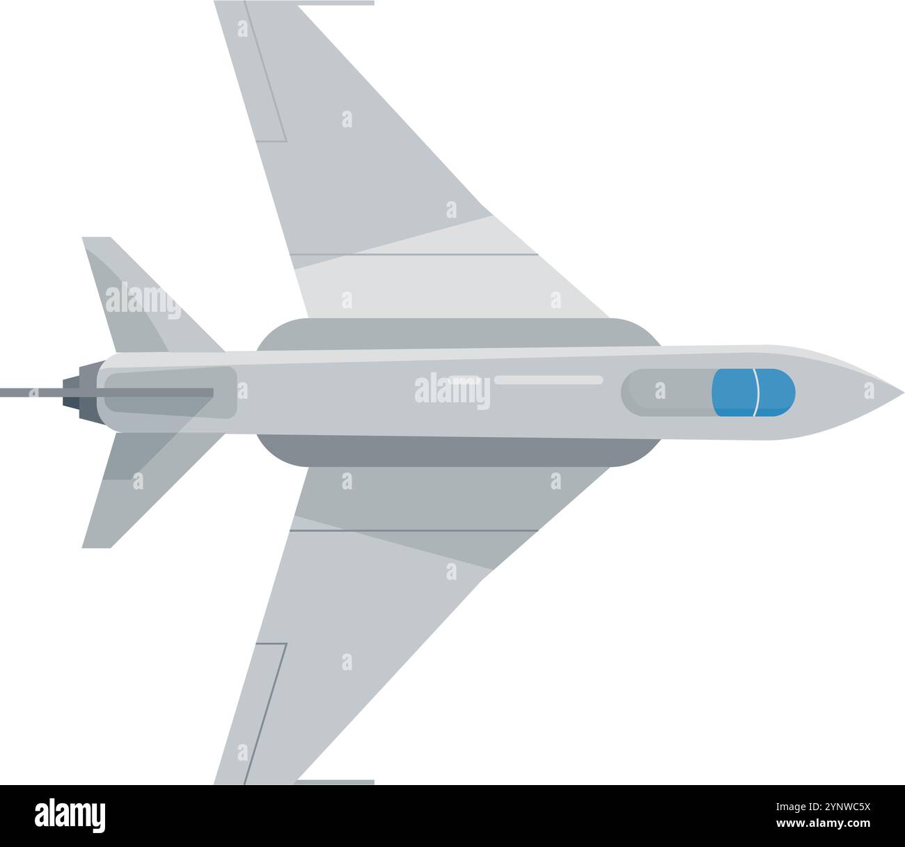 Ein Jet-Flugzeug fliegt am Himmel Stock Vektor