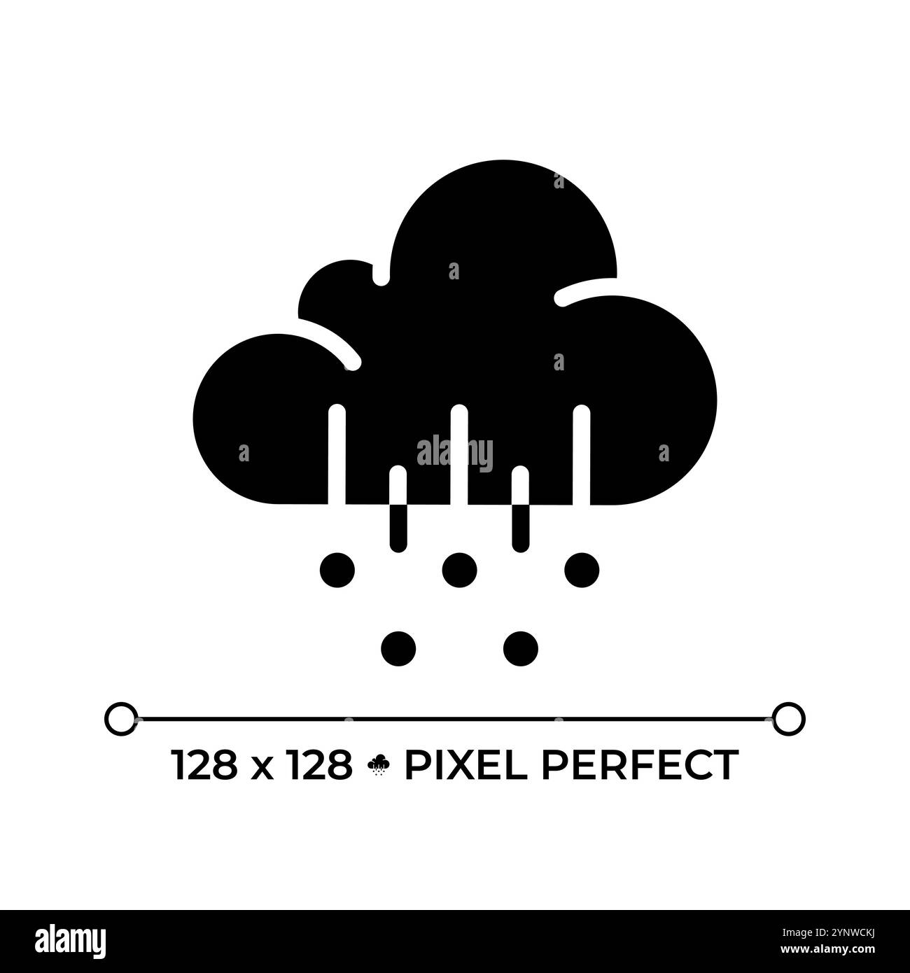 Hagel-Symbol für schwarze Glyphe Stock Vektor