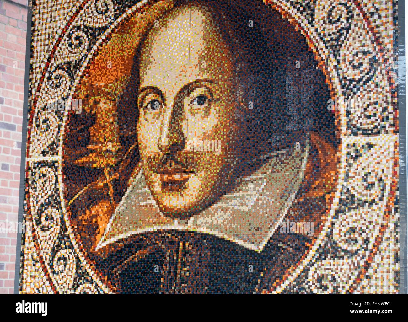 LEGO Bricks Bild von William Shakespeare, RSC Theatre, Stratford-upon-Avon, Warwickshire, Großbritannien Stockfoto