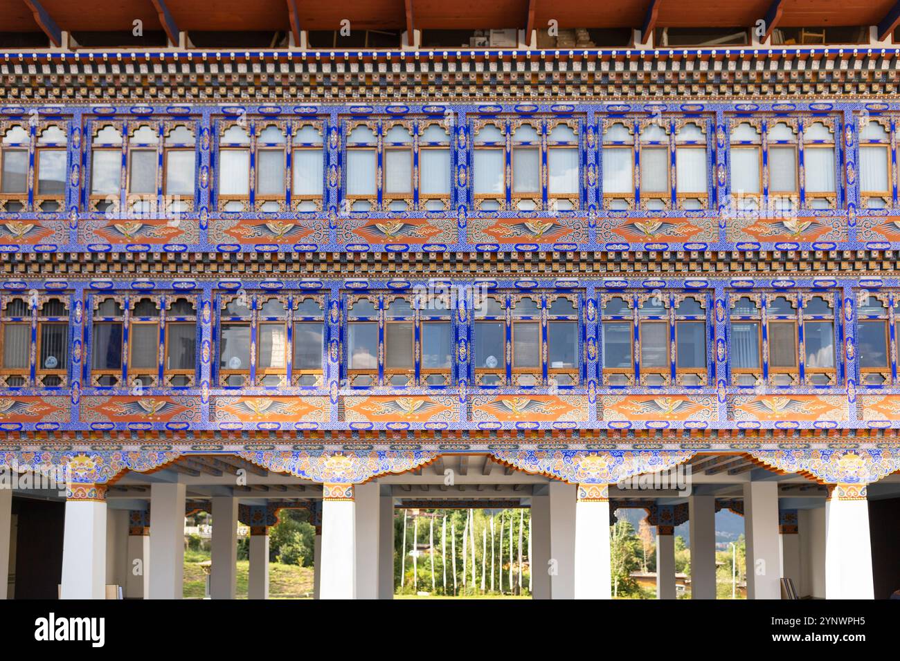 Das Bhutan Textile Museum oder das National Textile Museum ist ein nationales Textilmuseum in Thimphu, Bhutan. Stockfoto