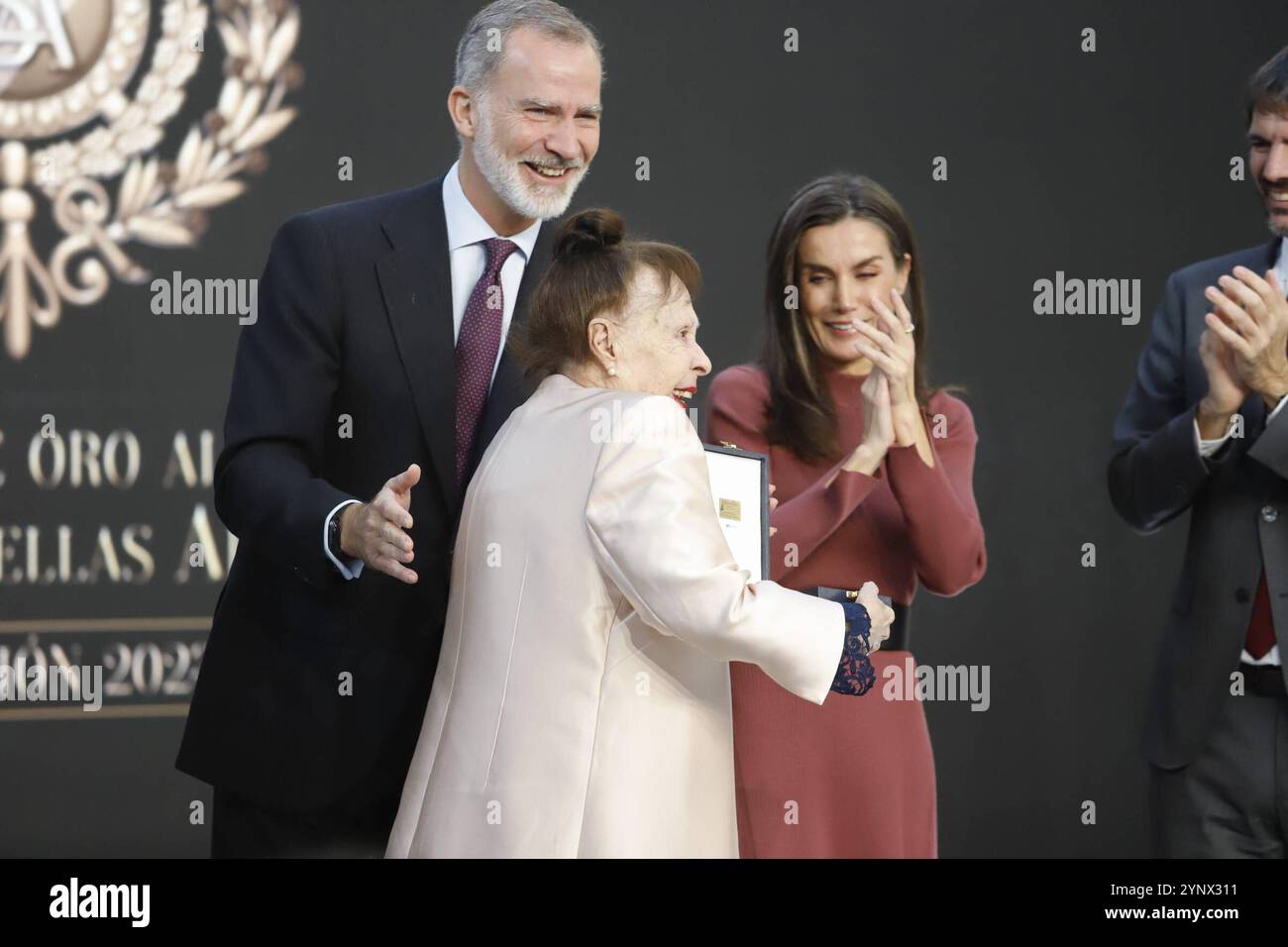 Sevilla, Spanien. November 2024. Spanien König Felipe VI. Und Königin Letizia bei der Verleihung der Goldmedaillen für den Verdienst der Schönen Künste in Sevilla am Mittwoch, 27. November 2024. Quelle: CORDON PRESS/Alamy Live News Stockfoto