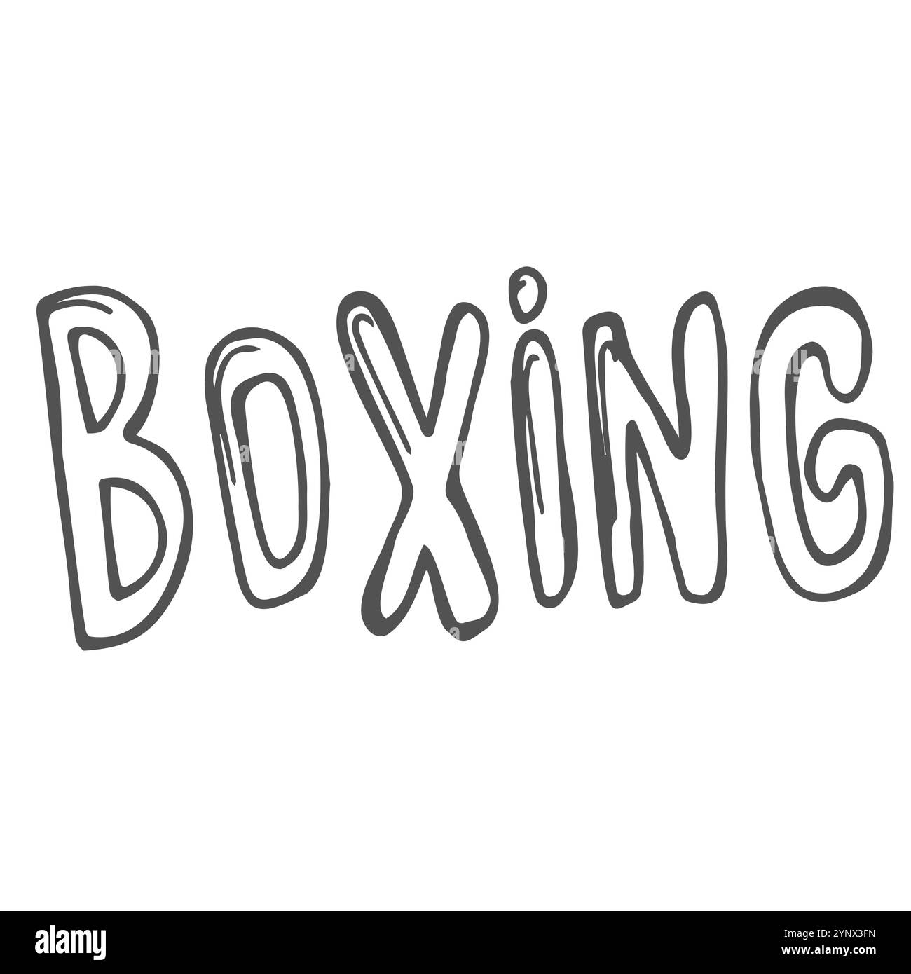 Boxen ist meine Leidenschaft, Sportwerkzeuge, flache Vektorschrift. Motivationsausdruck, Boxhandschuhe flache Illustration mit Typografie. Boxausrüstung Doodle Stock Vektor