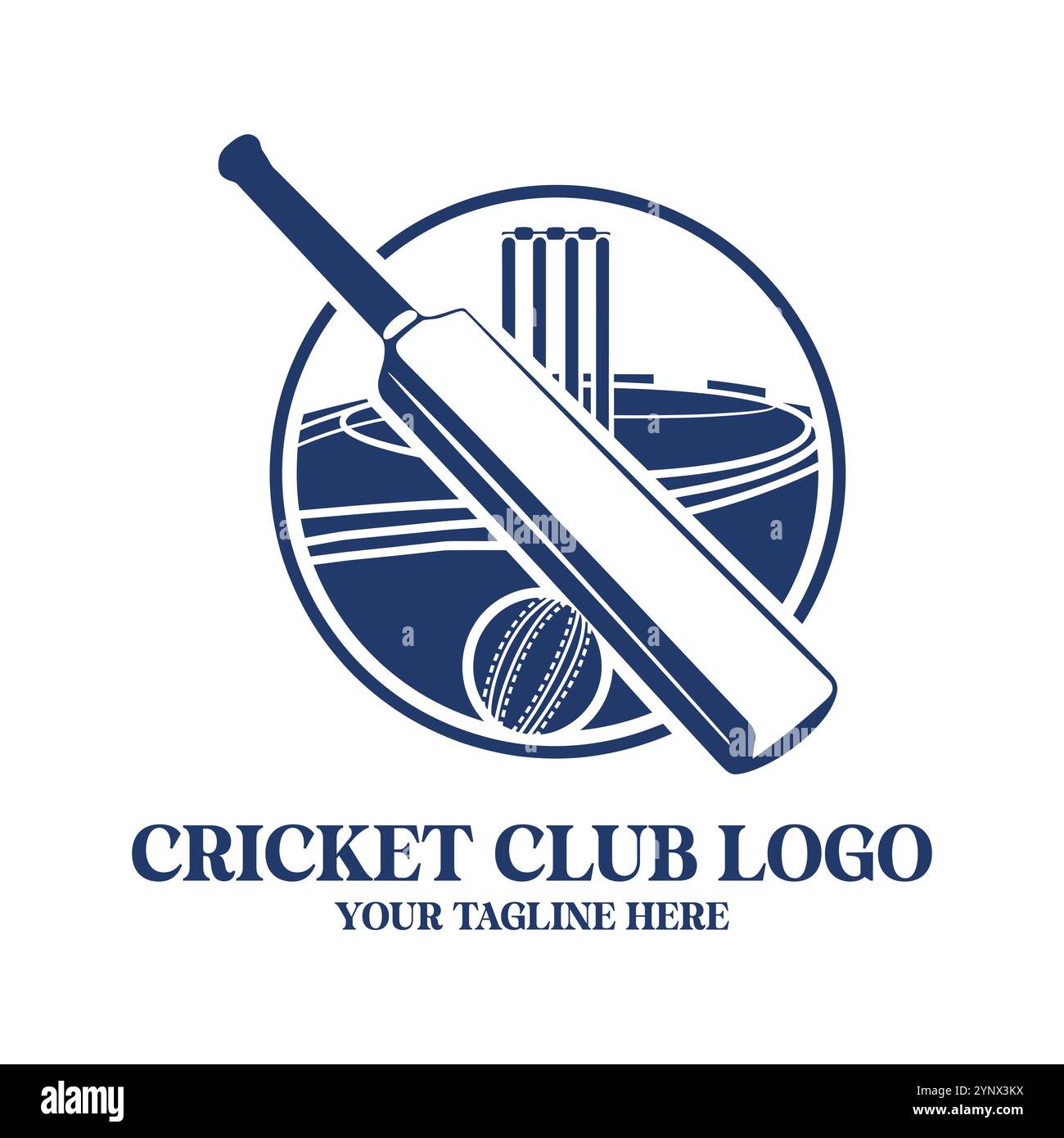 Professional Cricket Academy Logos | individuelle Cricket Logo Designs für Teams, Vereine und Akademien | kreative, einzigartige und unvergessliche Designs Stock Vektor